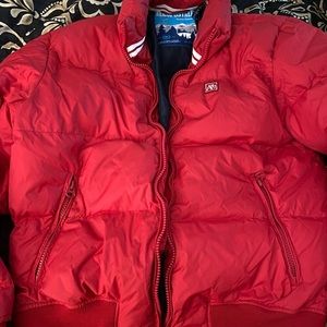 Vintage Aeropostale Heavyweight Quilted Puffer Jacket Sz Large Red Pacsun HM